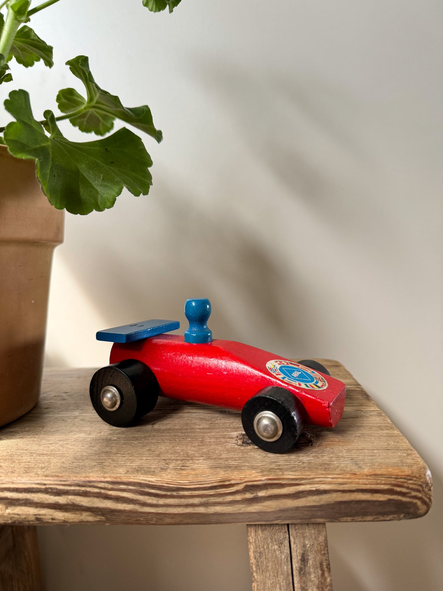 Midcentury Wooden Toy Racing Car by ARAL