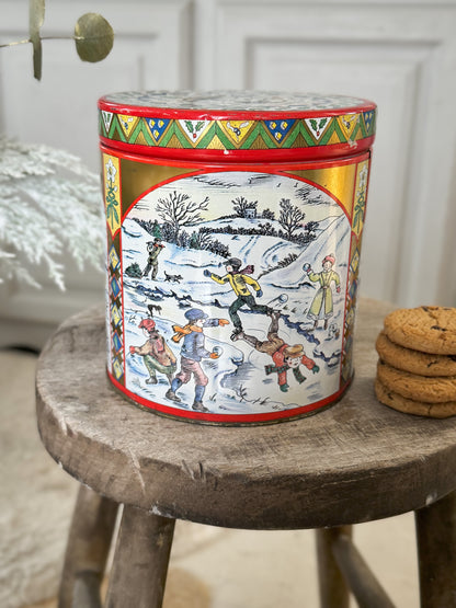 Vintage Christmas Cookie Tin