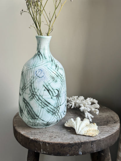 Vintage Midcentury Welsh Studio Pottery Bottle Vase - Old Colwyn Ceramics, North Wales