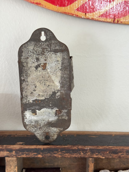 Antique Tin Wall-Mounted Match Box Holder by Hudson Scott & Sons, c.1905