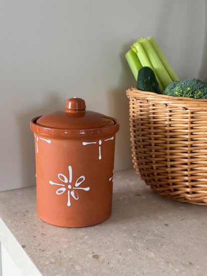 Vintage House of Fraser Terracotta Slipware Storage Canister