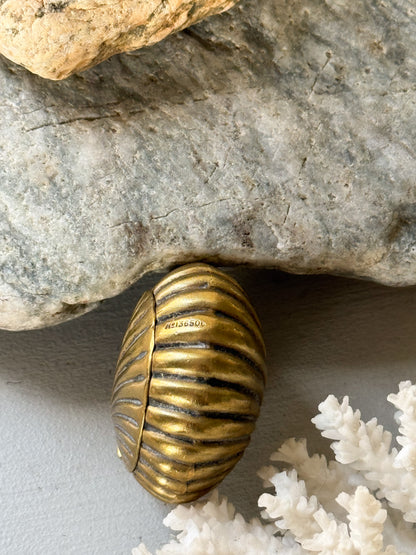 Antique Brass Snuff Box - 1889, Shell Form with RD136506 Marking