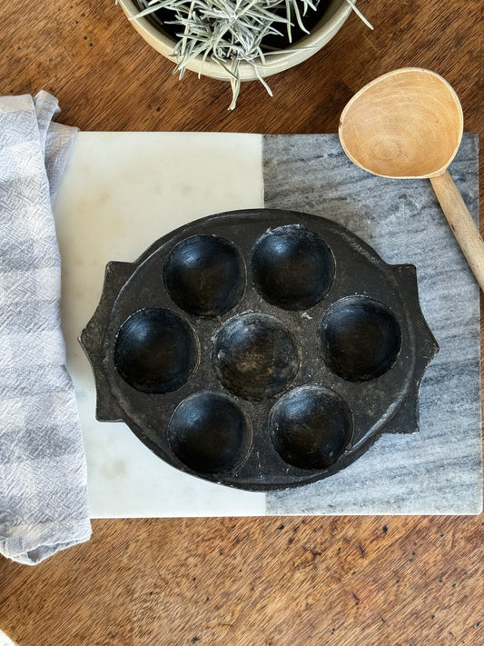 Antique Stone Indian Idli Dish