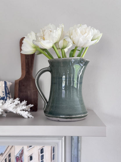 Vintage Muted Blue Studio Pottery Jug