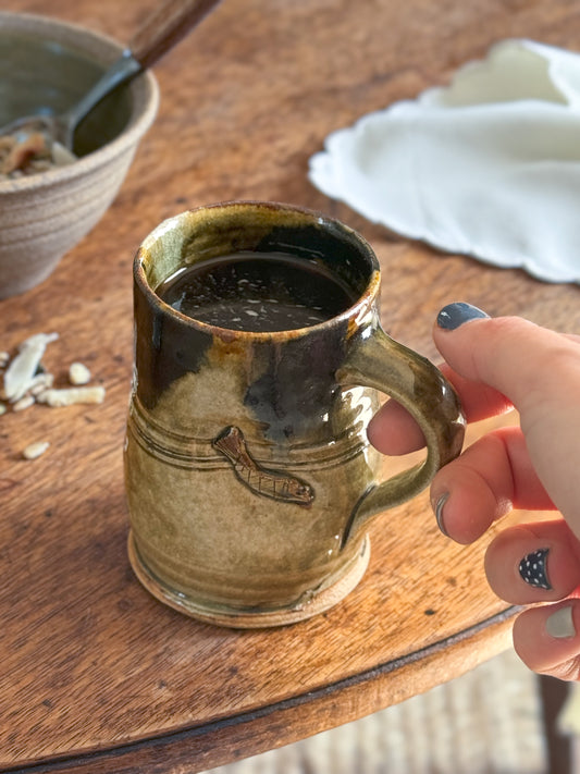 Unique Studio Pottery Little Fish Mug