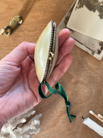 Vintage Silver Plated Mother of Pearl Coin Purse