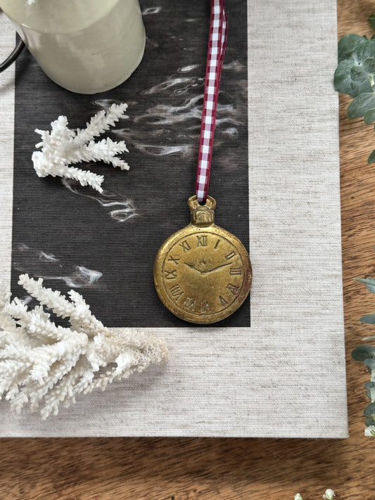 Vintage Solid Brass Decorative Pocket Watch