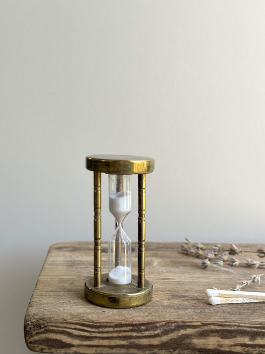 Vintage Small Brass Sand Timer