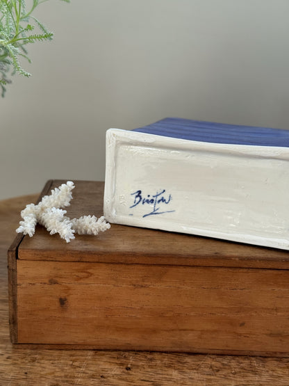 Very Rare Hand-Painted Studio Pottery Seaside Scene Vase by Andrew Bristow, Bristow Pottery