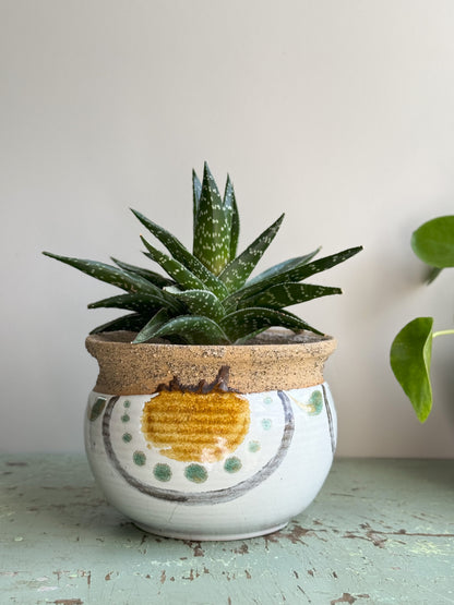 Vintage Glazed Abstract Pot