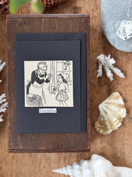 Handmade Hiraeth Vintage Illustration Greeting Card ‘Grandma’ • A6