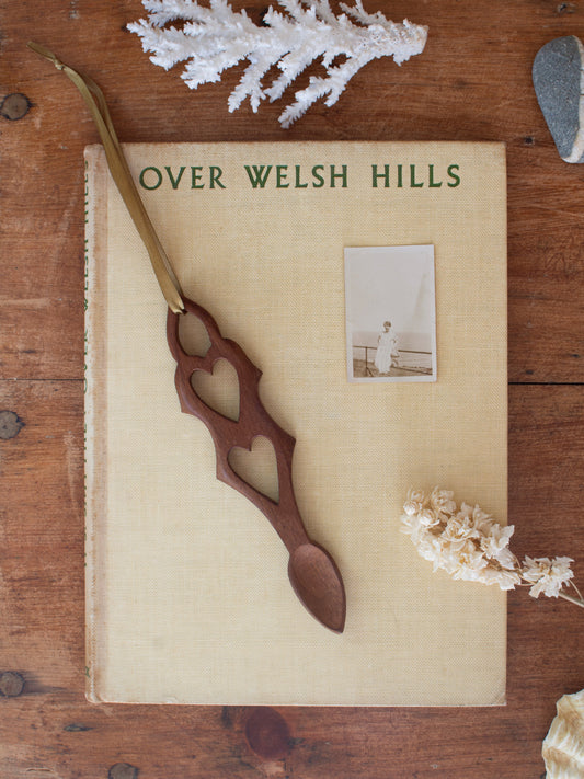 Vintage Hand-Carved Welsh Love Spoon