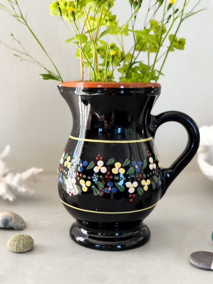 Vintage Hungarian Studio Pottery Floral Jug