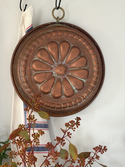 Antique Victorian 19th Century Copper Flower Jelly Mould