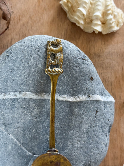 Vintage Solid Brass ‘Berlin Bear’ Long-Handled Tea Caddy Spoon