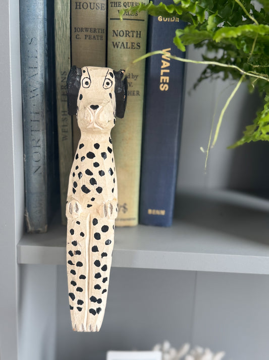 Vintage Handmade Wooden Dalmatian with Chippy Paint