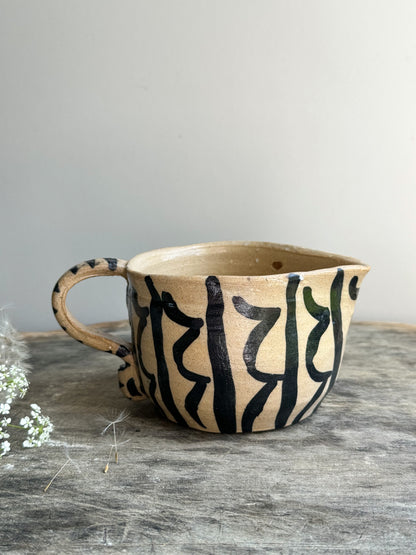 Folk Art Studio Pottery Abstract Milk Jug