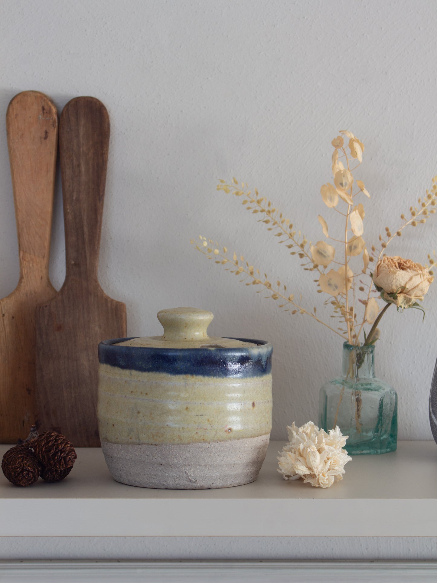 Vintage Studio Pottery Three-Tone Preserve Jar