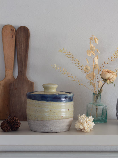 Vintage Studio Pottery Three-Tone Preserve Jar