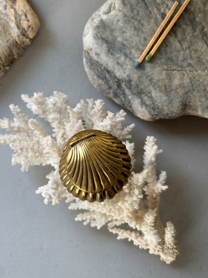 Antique Brass Snuff Box - 1889, Shell Form with RD136506 Marking