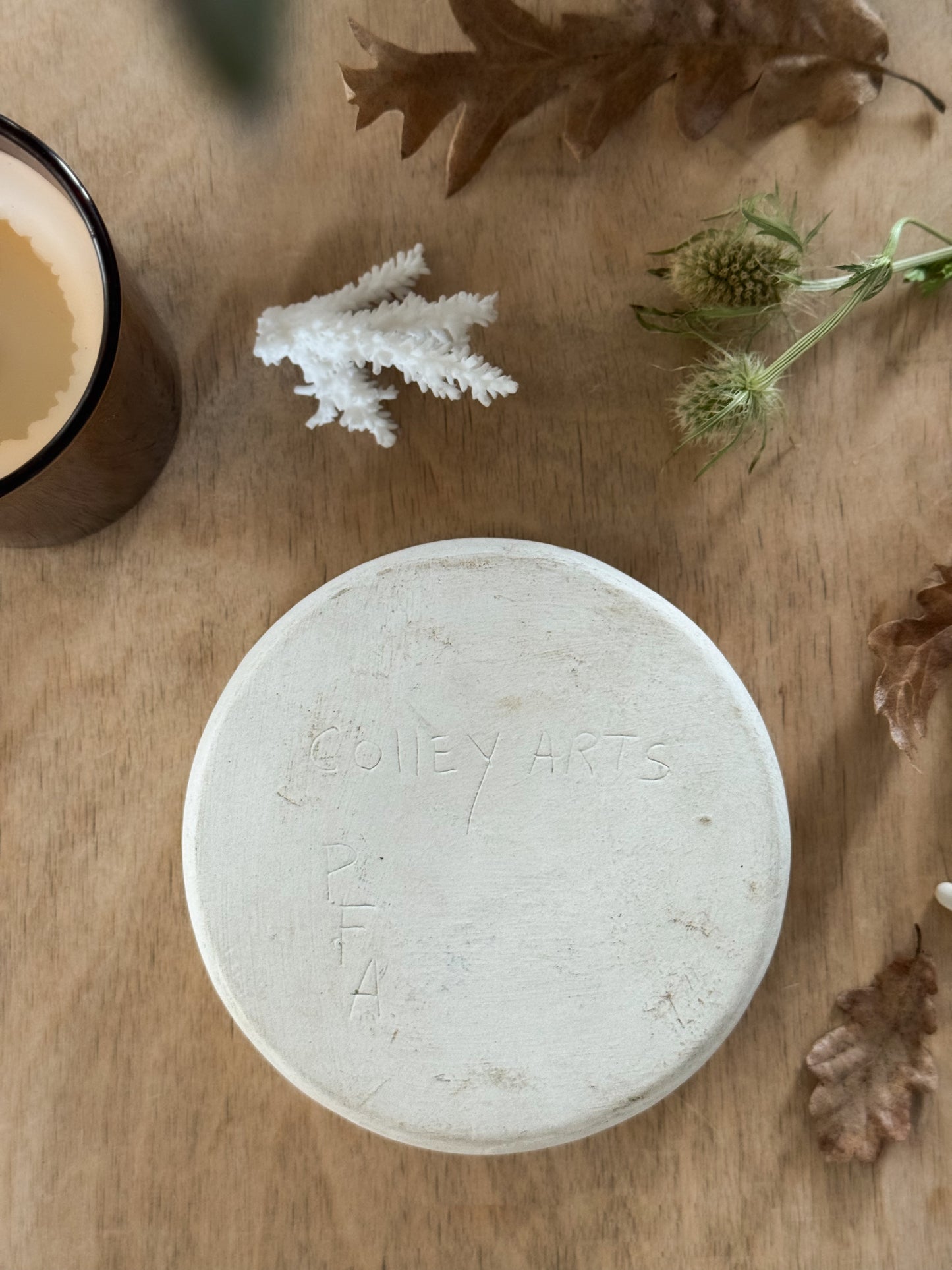 Vintage Colley Arts Studio Pottery Rural Landscape Trinket Dish, PF Alexander, Yorkshire, 1970s