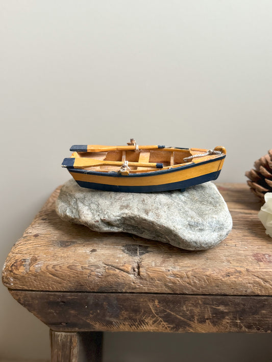 Vintage Handmade Wooden Rowing Boat