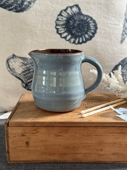 Vintage Welsh Studio Pottery Creamer by Tenby Pottery • 
Sea Blue & Green Glaze