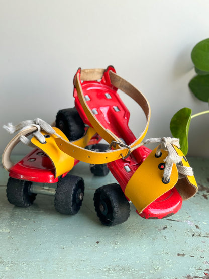 Vintage 1960s Lace Up Junior Roller Skates