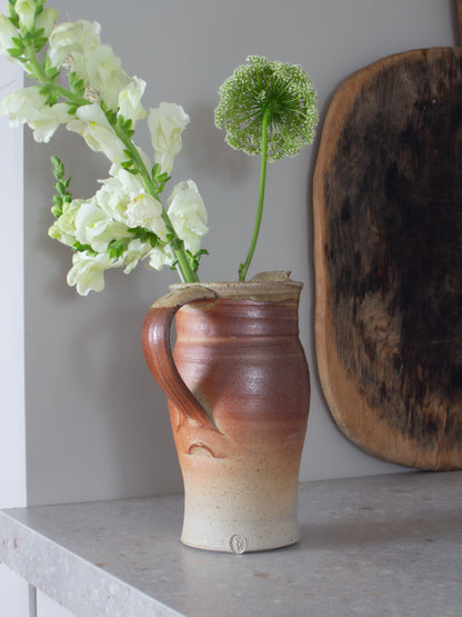 Incredible Vintage Salt Glazed Three-Tone Studio Pottery Jug by Stephen Parry, Ryburgh Pottery, Norfolk
