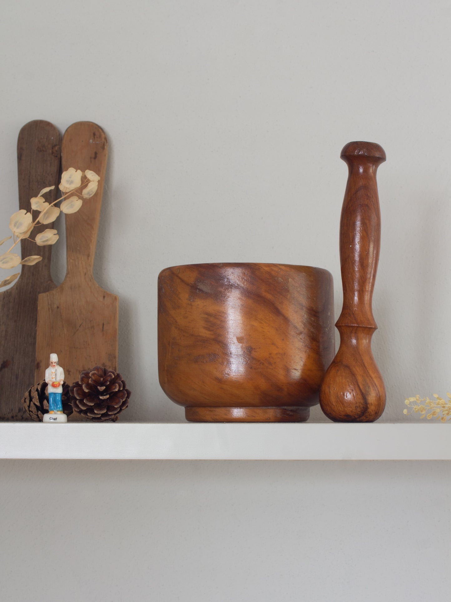 Vintage Wooden Pestle & Mortar