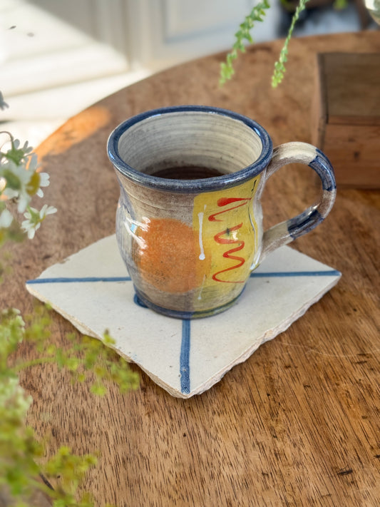 Slipware Studio Pottery Mug by Mick Davey, Cheverell Studio Pottery