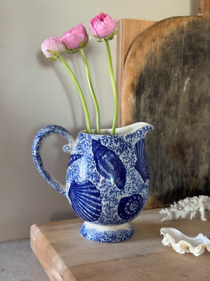 Very Rare Vintage Moorland Staffordshire Sea Shell Spongeware Jug
