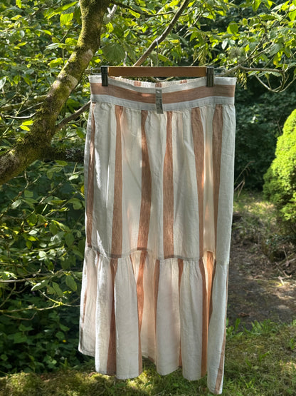 Madewell Linen & Cotton Tiered Midi Skirt, Size M (New with Tags)