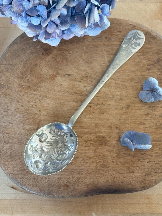 Vintage Silver Plated Walker & Hall Sheffield, Thistle Serving Spoon