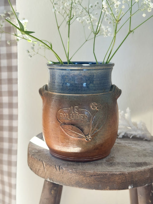 Vintage Handmade French Stoneware Pot – “Le Paludier” (The Salt Harvester)