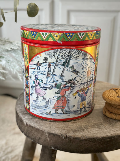 Vintage Christmas Cookie Tin