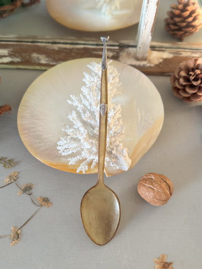 Antique Horn & Sterling Silver Spoon