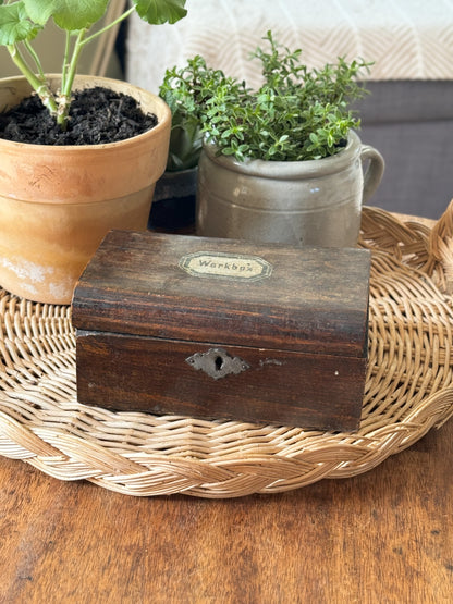 Antique Wooden Folk Art Workbox