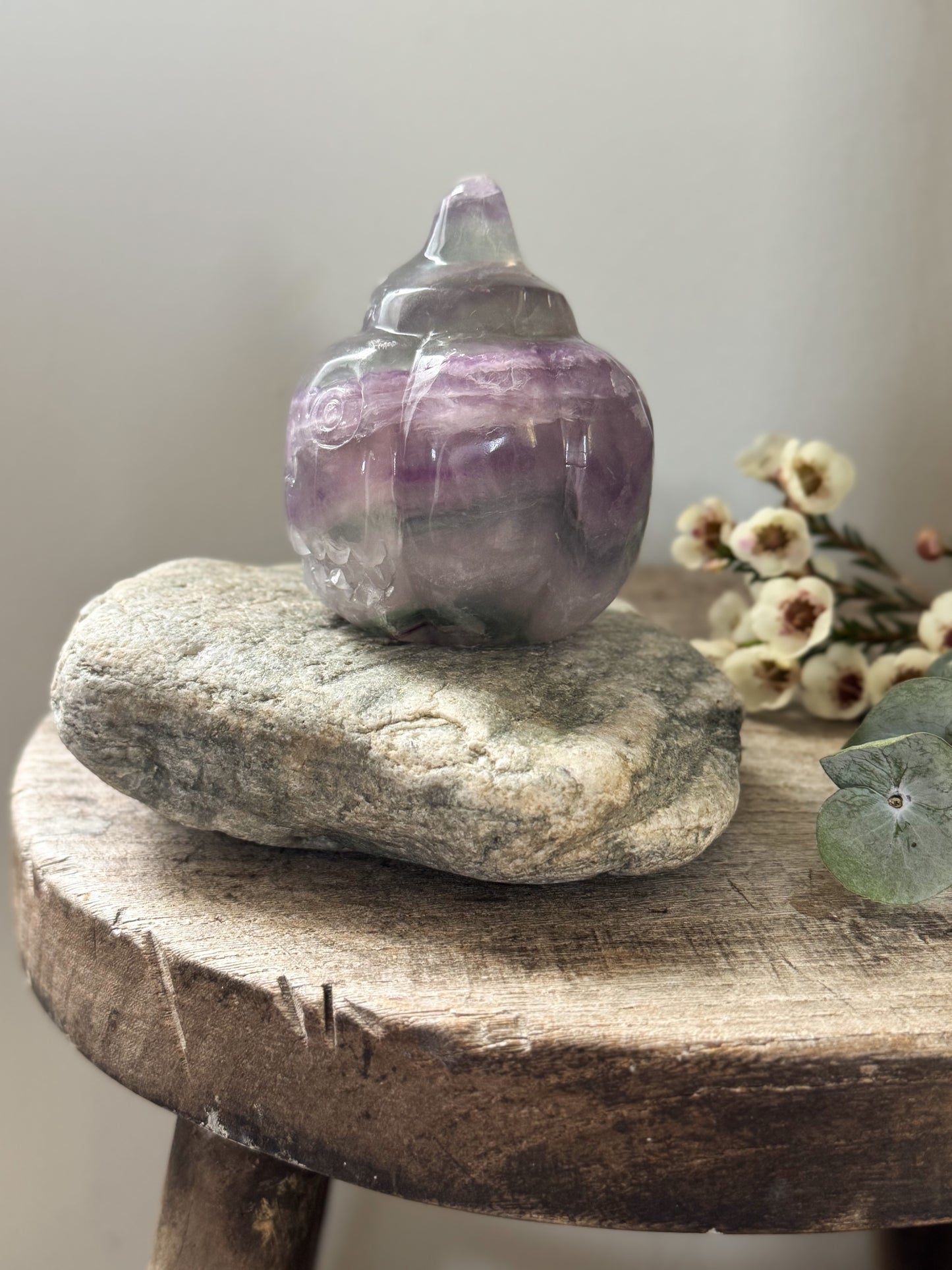 Vintage Hand-Carved Amethyst Pumpkin