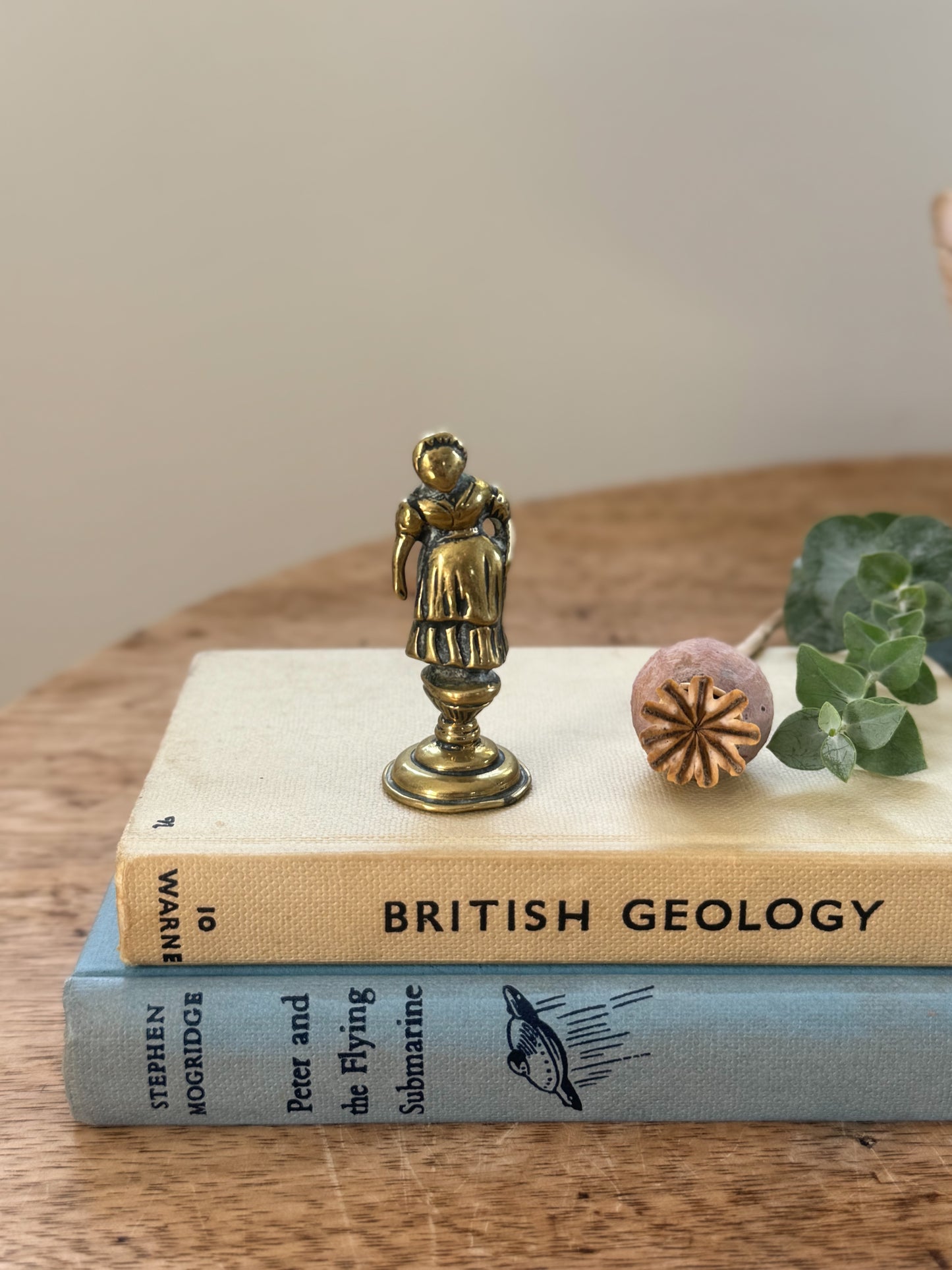 Antique Solid Brass ‘Little Lady’ Games Counter