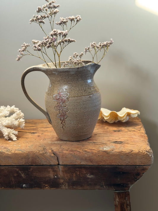 Vintage Studio Pottery Floral Jug