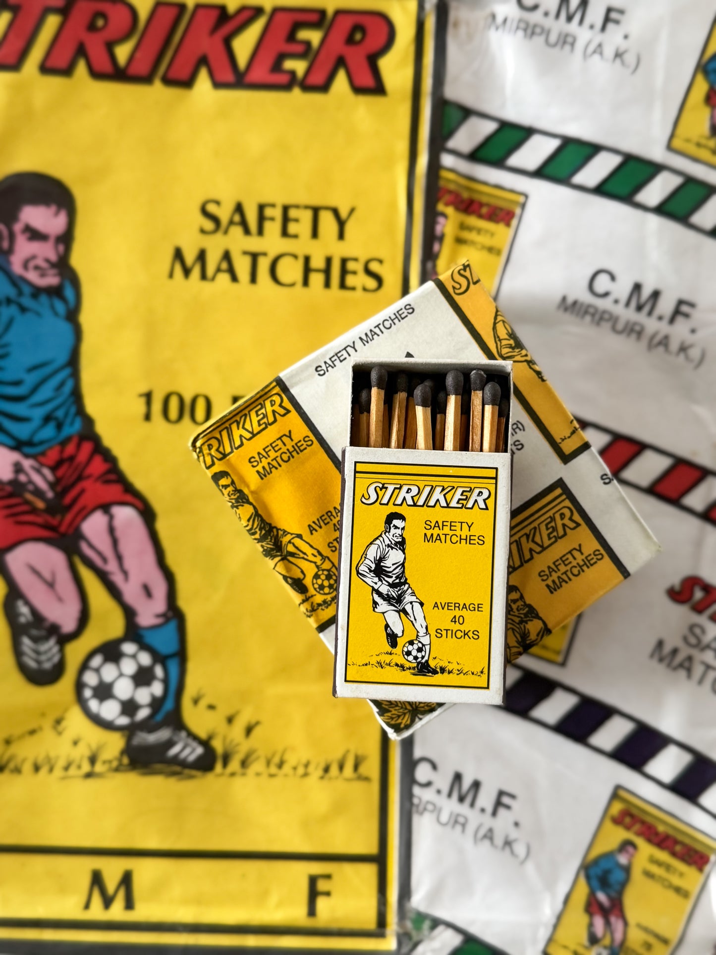 Vintage Unused STRIKER Safety Matches (Pack of 10, 400 Matches) • New Old Stock