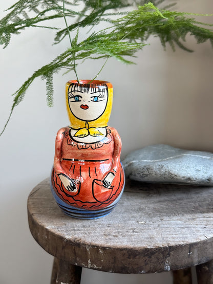 Vintage One-of-a-Kind Studio Pottery ‘Little Lady’ Vase