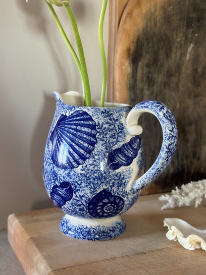 Very Rare Vintage Moorland Staffordshire Sea Shell Spongeware Jug