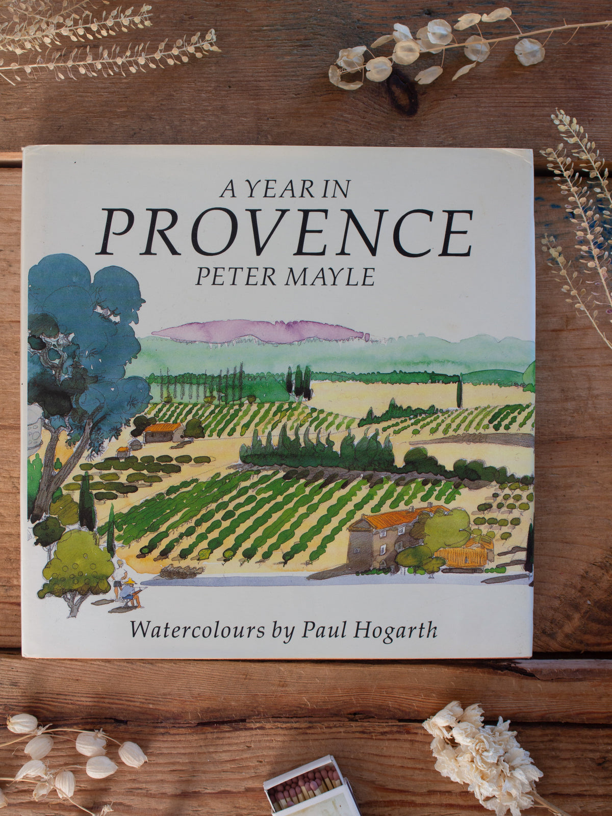 Vintage 1992 Illustrated First Edition of A Year in Provence by Peter Mayle, Watercolours by Paul Hogarth