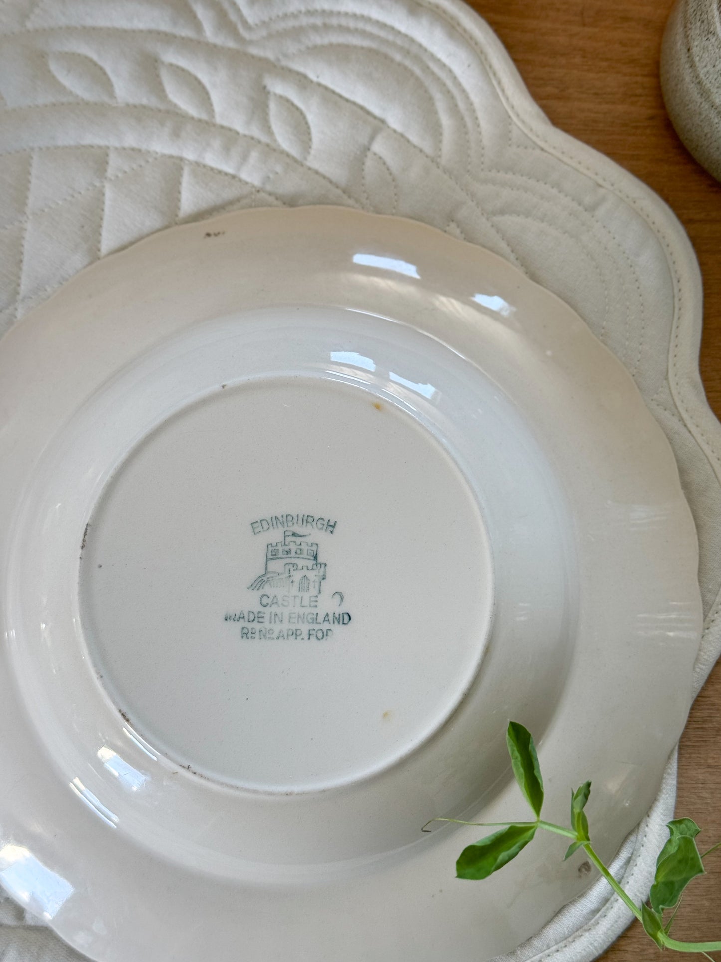 Vintage Edinburgh Castle Scalloped Edge Bowl