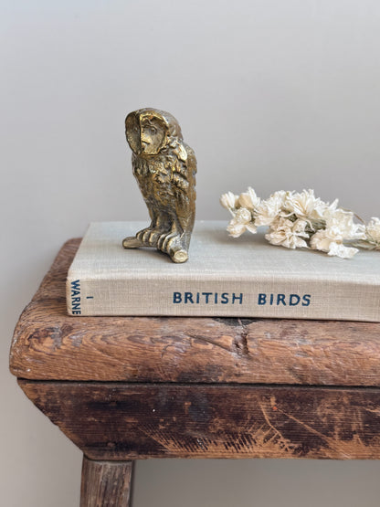Vintage Solid Brass Miniature Owl