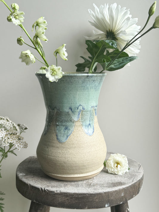 Mary Halliday, Acorn Studio Pottery Large Drip Gaze Vase