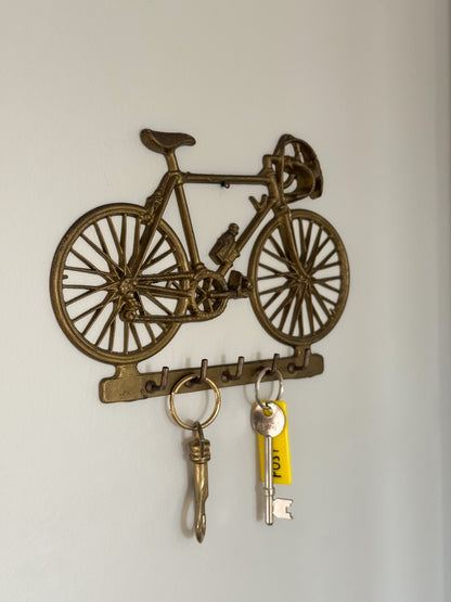 Vintage Solid Brass Bicycle Key Hook Rack