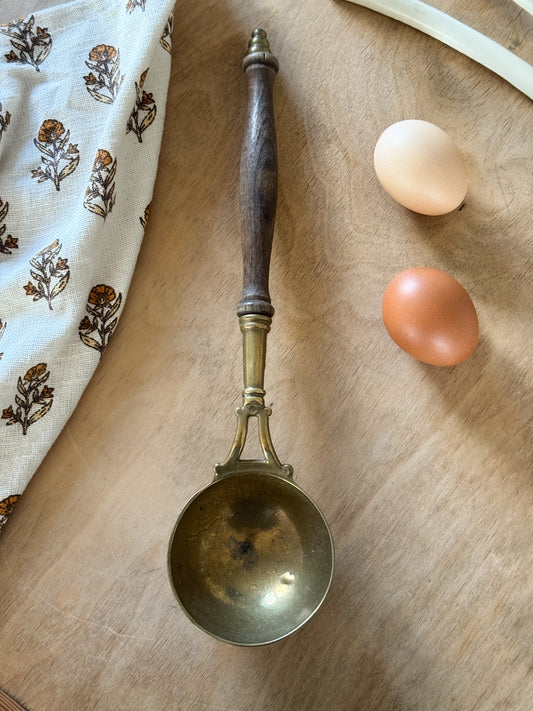 Vintage Brass & Wooden Ladle